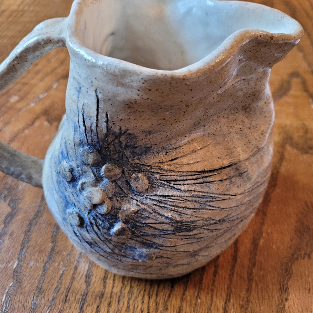 Handcrafted Ceramic Cat Water Pitcher - Brown and Cream